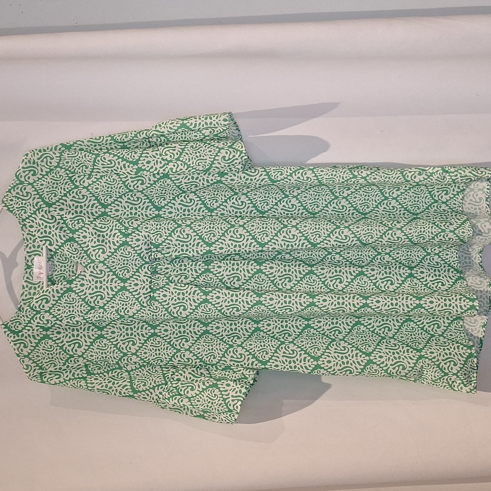Top it off green and white dress medium NWT